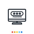 Computer password entry icon,Vector and Illustration