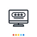 Computer password entry icon,Vector and Illustration
