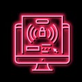 computer password hacking neon glow icon illustration