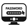 Computer password protection icon simple vector. Personal video