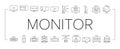 Computer Pc Monitor Collection Icons Set Vector .