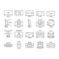 Computer Pc Monitor Collection Icons Set Vector .