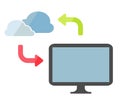 Computer or pc or notebook and online cloud storage