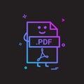 Computer pdf file format type icon vector design Royalty Free Stock Photo