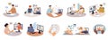 Computer People Compositions Set Royalty Free Stock Photo