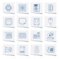 Computer Performance and Equipment Icons on a piece of paper Royalty Free Stock Photo
