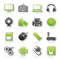 Computer peripherals and accessories icons Royalty Free Stock Photo