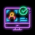 Computer Person Identity neon glow icon illustration