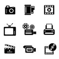 Computer photo-video icons Royalty Free Stock Photo