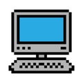 Computer pixel icon simple design. vector