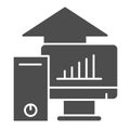 Computer platform testing solid icon. Test hardware components and up symbol, glyph style pictogram on white background