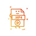 Computer player file format type icon vector design Royalty Free Stock Photo