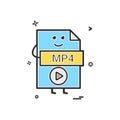 Computer player file format type icon vector design Royalty Free Stock Photo