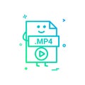 Computer player file format type icon vector design Royalty Free Stock Photo