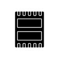 Computer port black glyph icon