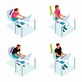 Computer Posture Isometric Concept Royalty Free Stock Photo