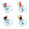 Computer Posture Isometric Concept