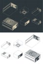 Computer power supplies isometric drawings