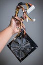 Computer power supply with hand hold. Royalty Free Stock Photo