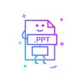 Computer ppt file format type icon vector design Royalty Free Stock Photo