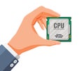 Computer Processor Chip in Hand Royalty Free Stock Photo