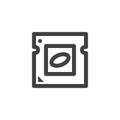 Computer processor line icon