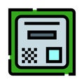 Computer processor microchip hardware icon illustrating technology Royalty Free Stock Photo