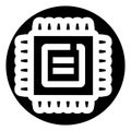 Computer processor microchip icon representing digital technology Royalty Free Stock Photo