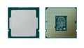 Computer processor semiconductor microchip front side view set realistic vector illustration