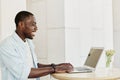 Technology young men sitting businessman male looking office business modern person laptop computer Royalty Free Stock Photo