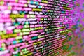 Computer program preview. Programing workflow abstract algorithm concept. Lines of code of a software with several colors. PC Royalty Free Stock Photo