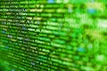 Computer program preview. Script on computer with source code. Software background technology. Close up of random computer code Royalty Free Stock Photo