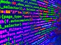 Computer program preview. Web developer programmer monitor screen display. Programming code abstract background screen of software Royalty Free Stock Photo