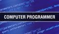Computer programmer with Binary code digital technology background. Abstract background with program code and computer programmer Royalty Free Stock Photo