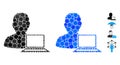 Computer Programmer Mosaic Icon of Circle Dots Royalty Free Stock Photo