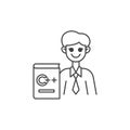 Computer programmer teacher line icon Royalty Free Stock Photo
