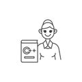 Computer programmer teacher line icon Royalty Free Stock Photo