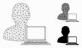 Computer Programmer Vector Mesh Wire Frame Model and Triangle Mosaic Icon Royalty Free Stock Photo