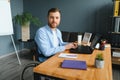 Computer Programmer Writing Program Code On Computer In Office. Royalty Free Stock Photo