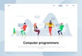 Computer programmers modern flat design concept. Software development and people concept. Landing page template. Royalty Free Stock Photo