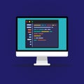 Computer programming, application programming interface API. laptop or coding php. vector concept illustration