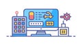 Computer Programming and Artificial Intelligence Development, vector design Generative AI Royalty Free Stock Photo