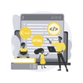 Computer programming camp abstract concept vector illustration. Royalty Free Stock Photo