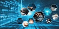 Computer programming, coding and AI artificial intelligence NLP data development Royalty Free Stock Photo