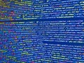 Computer programming coding screen source script of developer software at computing work. Modern web network and internet Royalty Free Stock Photo