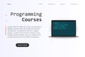 Computer programming courses website landing page template, computer programming camp Royalty Free Stock Photo