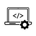 Computer programming icon - Vector iconic design