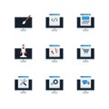Computer Programming Icons Set Programmer Developer Stock Colored Flat Icon Set Vector Royalty Free Stock Photo