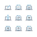 Computer Programming Icons Set Programmer Developer Stock Two Tone Line Icon Set Vector Royalty Free Stock Photo