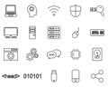 Computer Programming Icons Thin Line Set Big Royalty Free Stock Photo